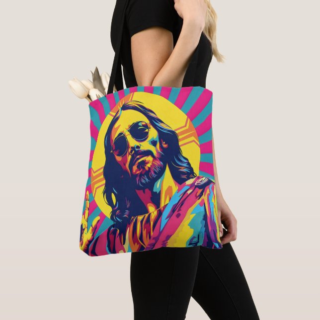 Pop Art Cool Jesus Tygkasse (Närbild)