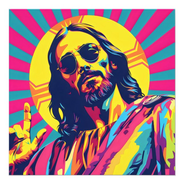 Pop Art Coola Jesus Fototryck (Framsidan)