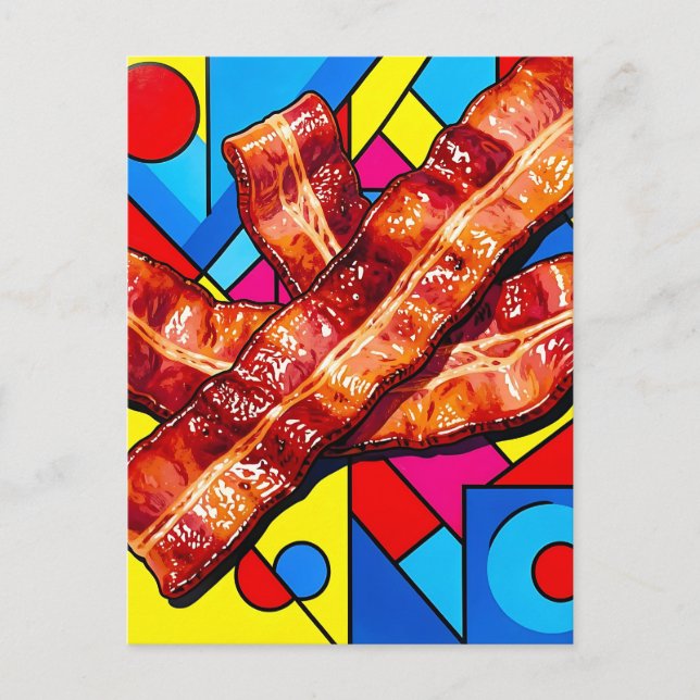 Pop Art Crispig Bacon Vykort (Framsida)