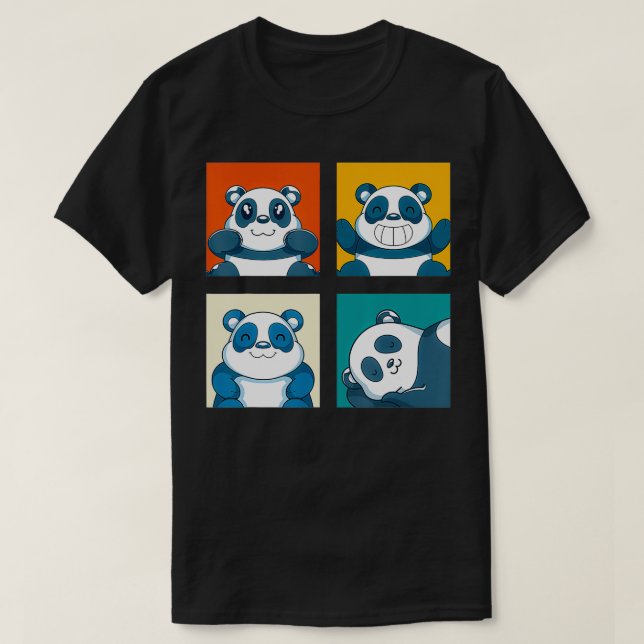 Pop Art Cute Wildlife Animal Panda Funny Panda Bea T Shirt (Design framsida)
