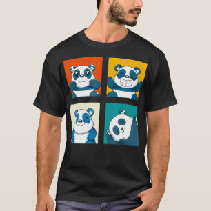 Pop Art Cute Wildlife Animal Panda Funny Panda Bea T Shirt