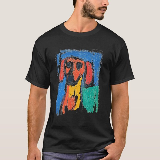 Pop Art Dachshund Barn T Shirt (Framsida)