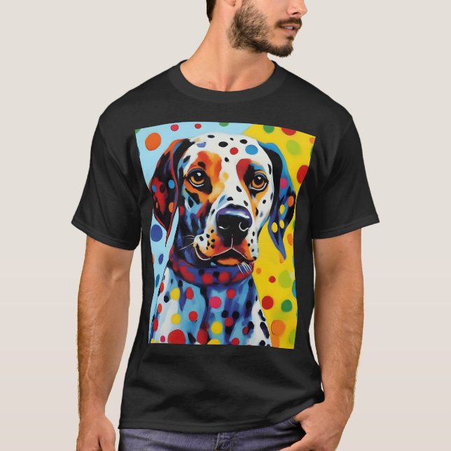 Pop Art Dalmatian Hund T Shirt (Framsida)