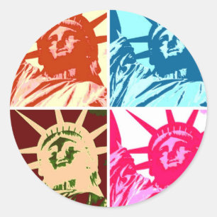Pop Art Dam Liberty New York City Runt Klistermärke