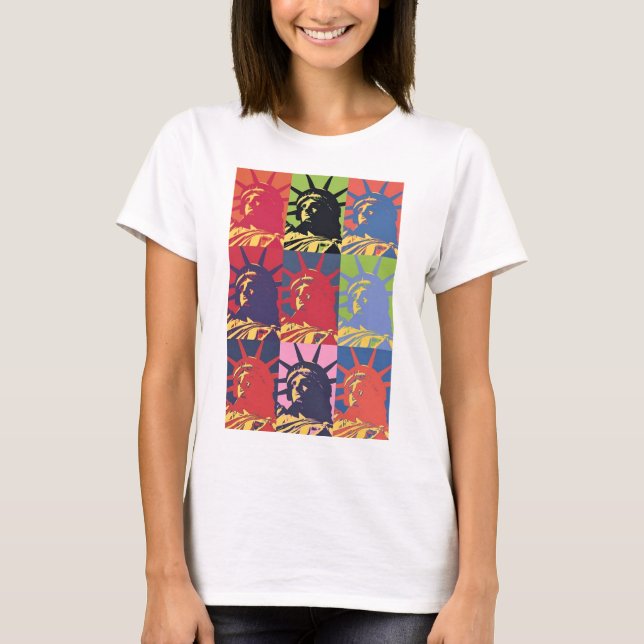 Pop Art Dam Liberty New York City T Shirt (Framsida)