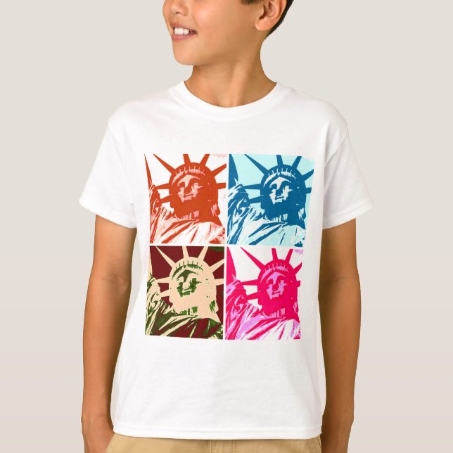 Pop Art Dam Liberty New York City Tee (Framsida)