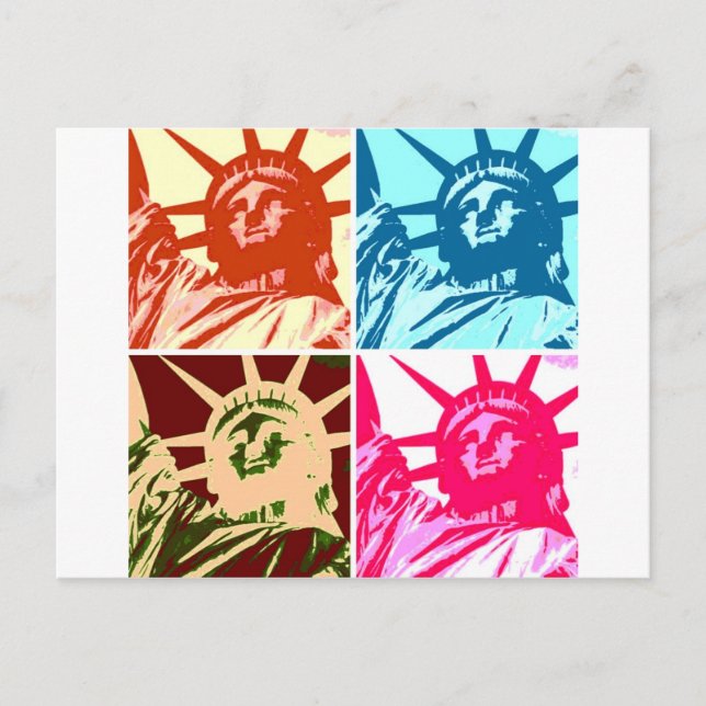 Pop Art Dam Liberty New York City Vykort (Framsida)
