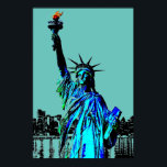Pop Art Dam Liberty Poster<br><div class="desc">New York City Symbols Bilder & Pop Art Computer Paintings</div>