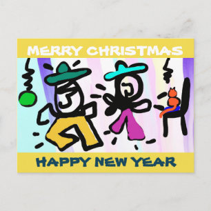 Pop art Dancing! God jul! Helg Vykort