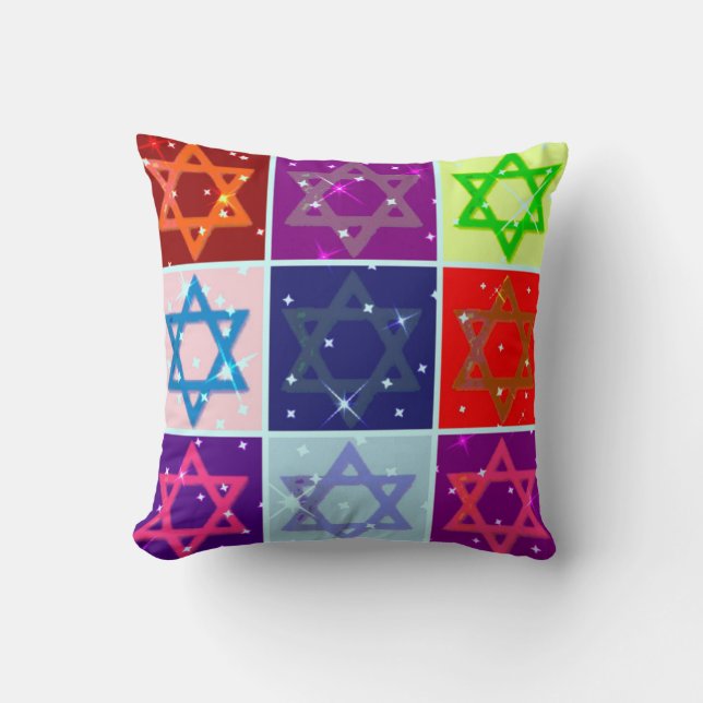POP ART DESIGNER PILLOWS - JUDAICA - HANUKAH GIFTS KUDDE (Framsida)