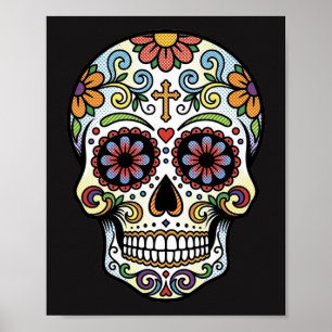 Pop Art Dia de los Muertos Socker Skalle Tecknad S Poster