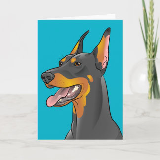 Pop Art Dobermankort för lycklig Fars dag Kort