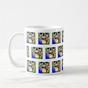 Pop Art Dödskalle Dollarsymbol Mönster Kaffemugg