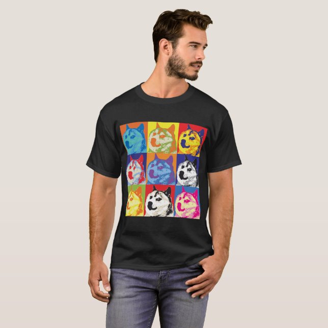 Pop Art Dogecoin T Shirt (Hel framsida)