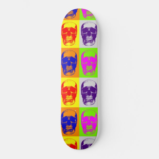 Pop Art Döskalle skateboard Bräda 20,5 Cm (Framsida)