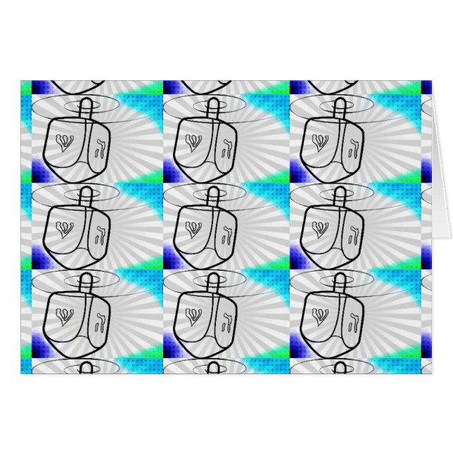 Pop Art Dreidel Hälsningskort (Framsidan Horizontal)