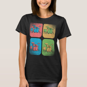 Pop Art Drum Set Drums Player Drummer Music Drumme T Shirt