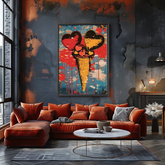 Pop Art Dulce: Helado de Corazones Fototryck (Skapare uppladdad)