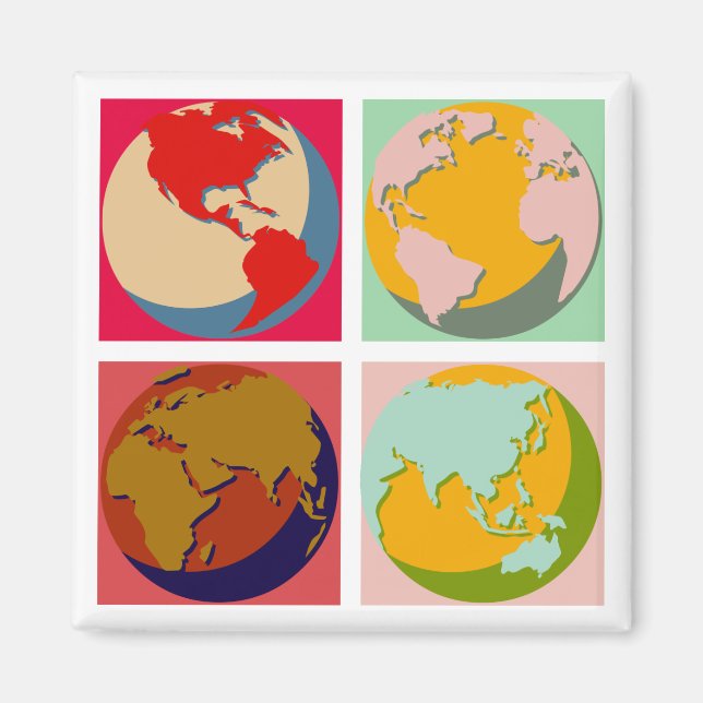 Pop Art Earth Magnet (Framsidan)