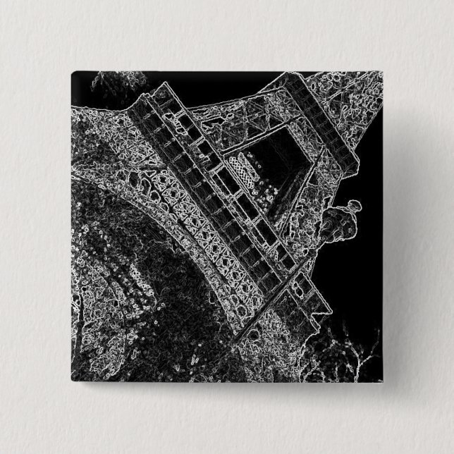 Pop Art Eiffel Torn Paris Knapp (Framsida)