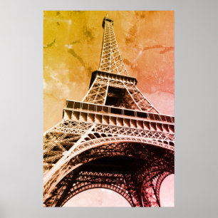 Pop Art Eiffel Torn Paris Romantik City Poster