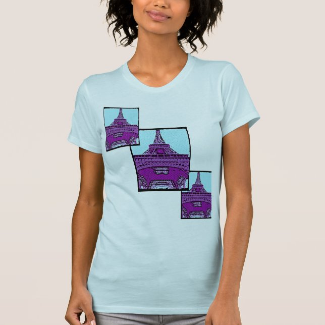 Pop Art Eiffel Torn T Shirt (Framsida)