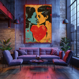 Pop Art Elegante: Amor Entre Mujeres Fototryck