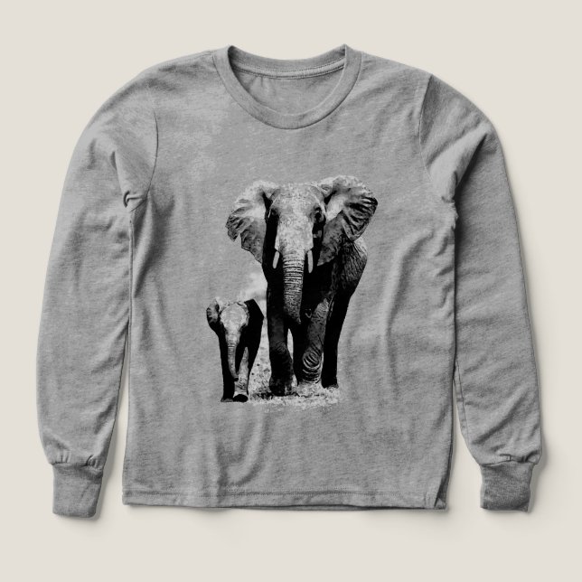 Pop Art Elephant Family Mamma Baby T Shirt (Design framsida)
