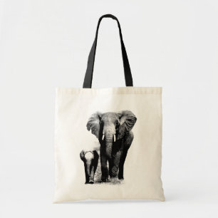 Pop Art Elephant Family Mamma Baby Tygkasse