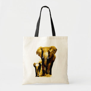 Pop Art Elephant Family Mamma Baby Tygkasse