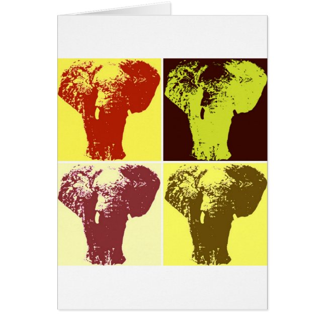 Pop Art Elephant Hälsningskort (Framsidan)