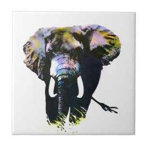 Pop Art Elephant Kakelplatta