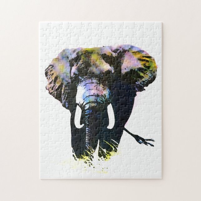 Pop Art Elephant - målning av animala illustration Pussel (Vertikal)