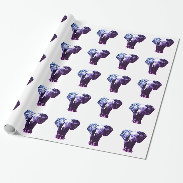 Pop Art Elephant Presentpapper (Utrullad)