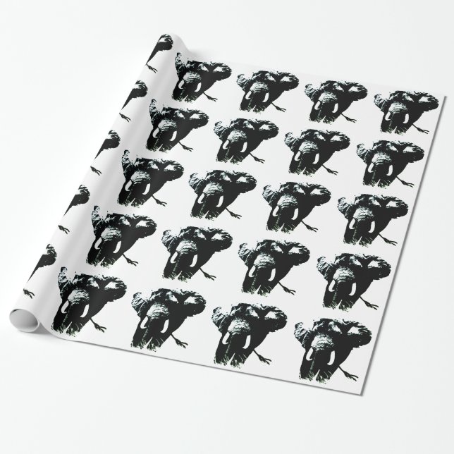 Pop Art Elephant Presentpapper (Utrullad)