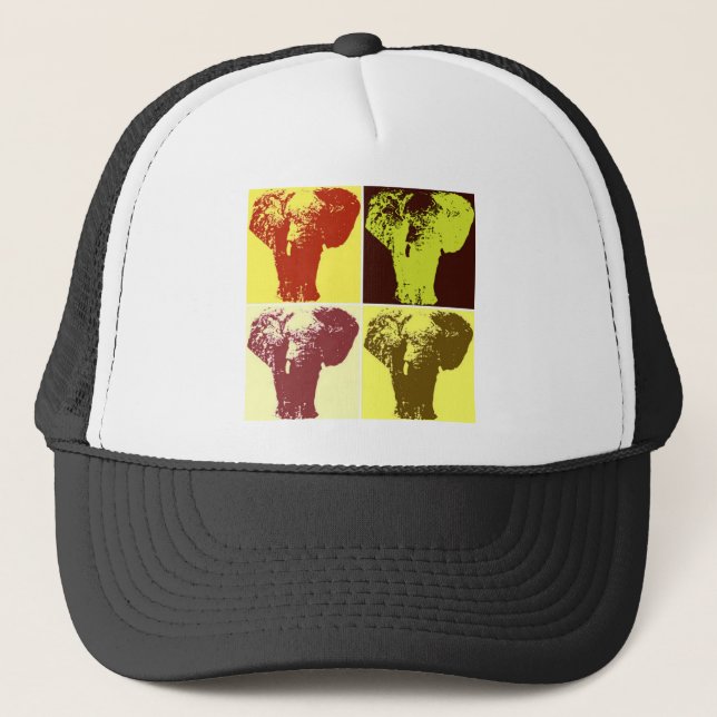 Pop Art Elephant Truckerkeps (Framsida)