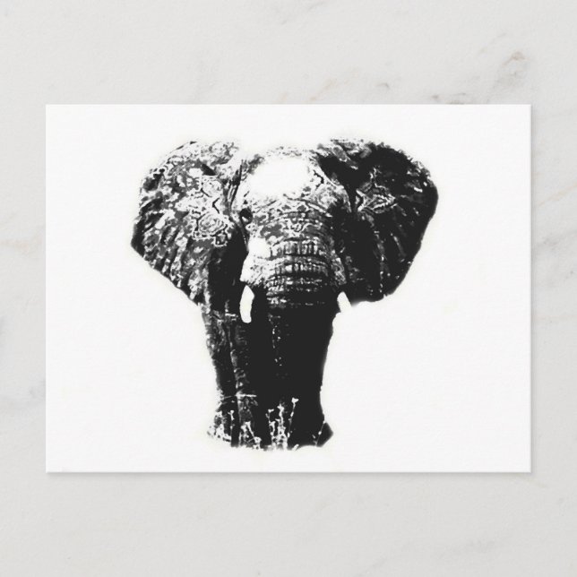 Pop Art Elephant Vykort (Framsida)