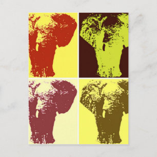 Pop Art Elephant Vykort