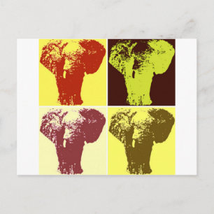 Pop Art Elephant Vykort