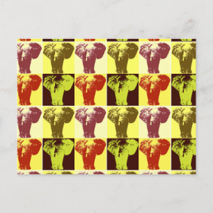 Pop Art Elephant-vykort Vykort