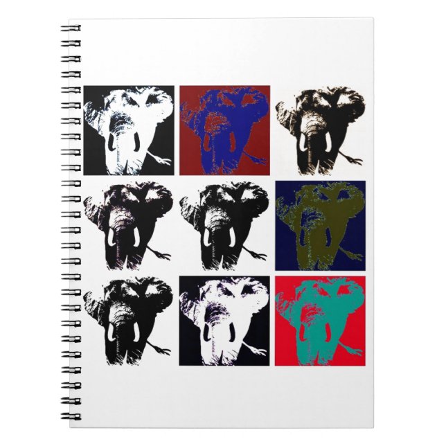 Pop Art Elephants Anteckningsbok (Framsidan)