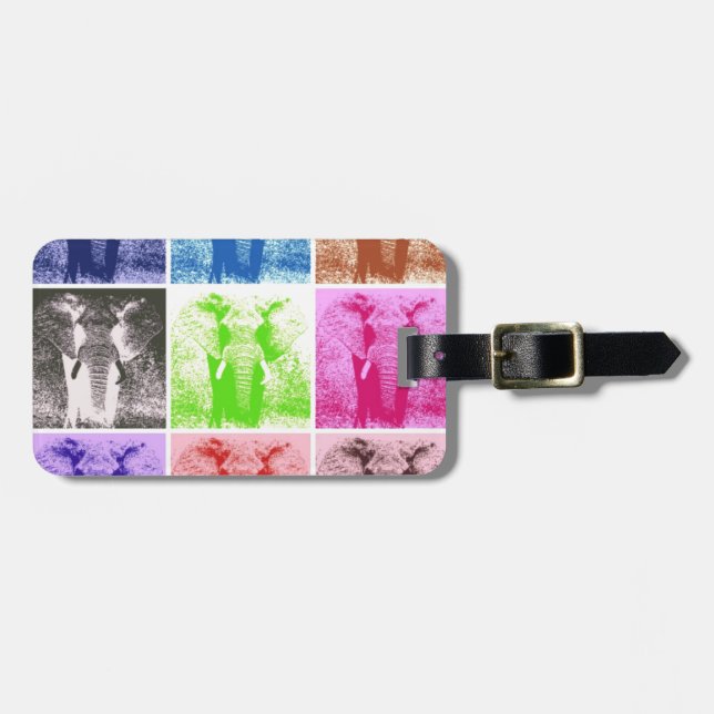 Pop Art Elephants Bagagebricka (Horisontell Framsida)