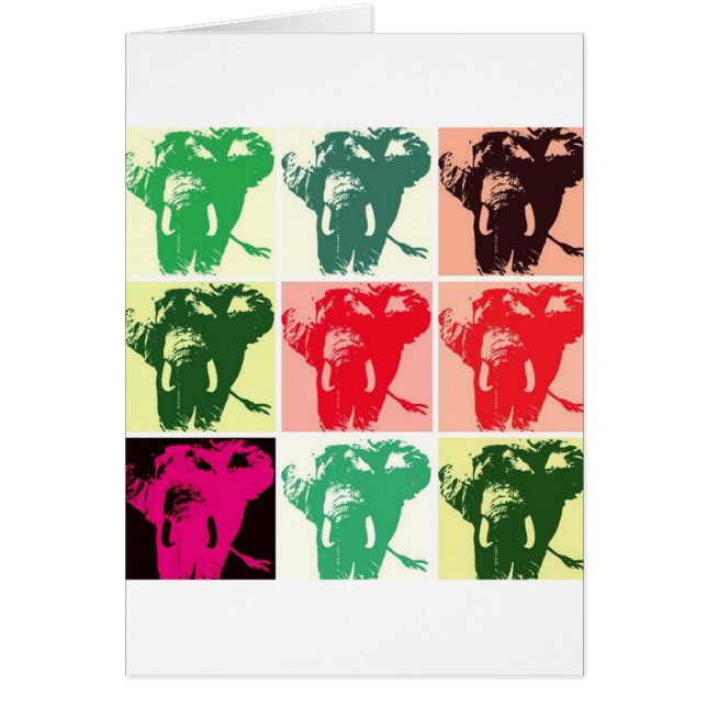 Pop Art Elephants Hälsningskort (Framsidan)