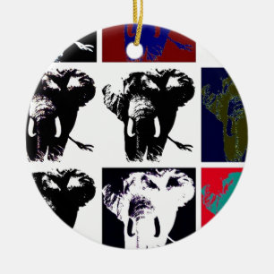 Pop Art Elephants Julgransprydnad Keramik