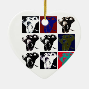 Pop Art Elephants Julgransprydnad Keramik