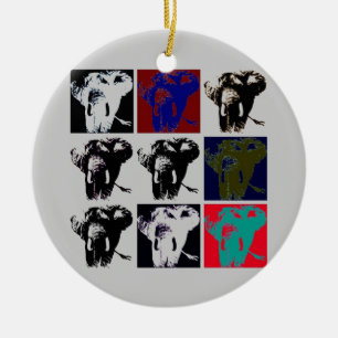 Pop Art Elephants Julgransprydnad Keramik