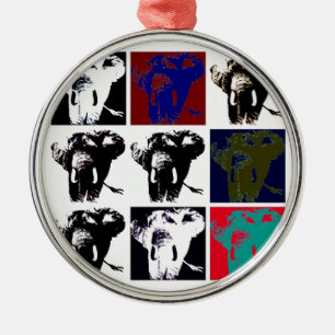 Pop Art Elephants Julgransprydnad Metall