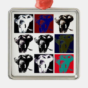 Pop Art Elephants Julgransprydnad Metall
