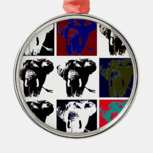 Pop Art Elephants Julgransprydnad Metall