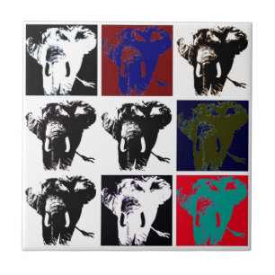 Pop Art Elephants Kakelplatta